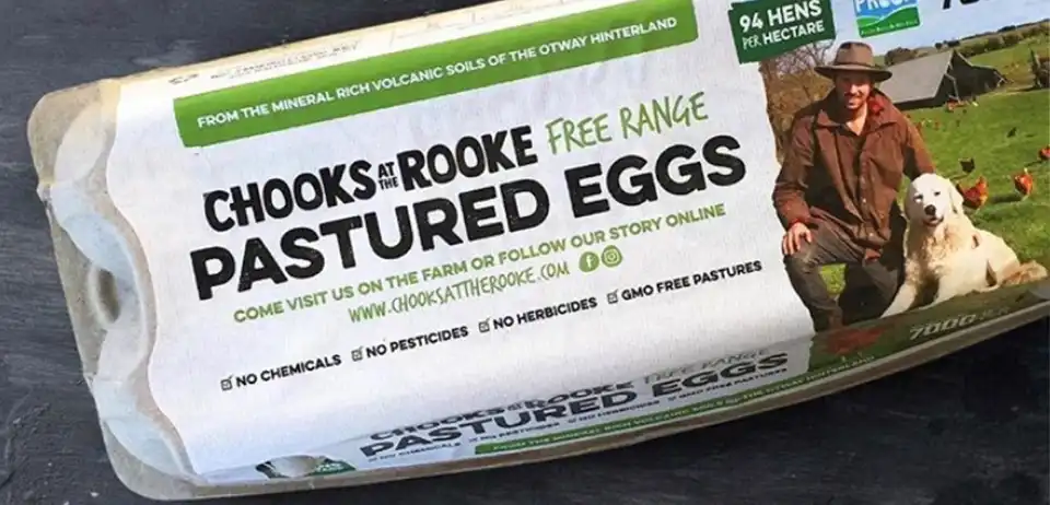 Free Range Pastured Eggs from Chooks at the Rooke Cororooke, Victoria